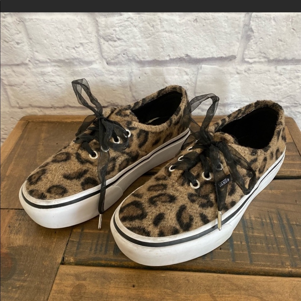 VANS Fuzzy Leopard Print Platform 2.0 Shoes